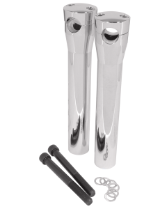 Chrome 1" Handlebar Riser Set 10" Harley & Custom Chopper Bagger 41017