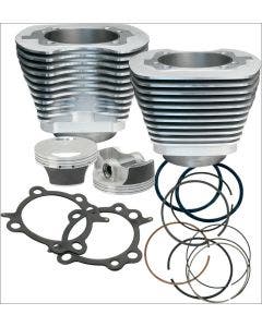 S&S Cycle 106" CI Big Bore Cylinder Kit Silver 10:1 Compression 07-16 Harley