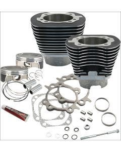 S&S Wrinkle Black 117" Big Bore Cylinder Kit for Harley Twin Cam 07-15 | 910-0221