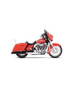 Rinehart 4 Inch Slip-on Mufflers Black With Black End Caps Harley Touring 95-16