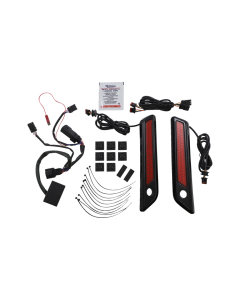 Custom Dynamics Saddlebag Hinge Cover W/Red Black 4 Harley 14-23 FL Models
