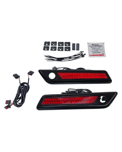 Custom Dynamics Saddlebag Hinge Cover W/Red Black 4 Harley 14-23 FL/HT/KSE/RSE/XST