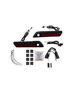 Custom Dynamics Saddlebag Hinge Cover W/Red Black LED 4 Haley 14-23 Touring Models