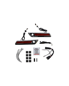 Custom Dynamics Saddlebag Hinge Cover W/Red Chrome LED 4 Haley 14-23 Touring Models