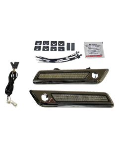 Custom Dynamics Saddlebag Hinge Cover W/Smoke Chrome LED 4 Haley 14-23 Touring Models