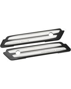 Performance Machine PM Drive Black Contrast Cut Saddlebag Latch Hinge Covers Harley 14-16 | 0200-2006-BM
