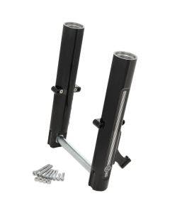 PM Radial Caliper Black Contrast Single Side Lower Legs Sliders Harley 08-13 FLH