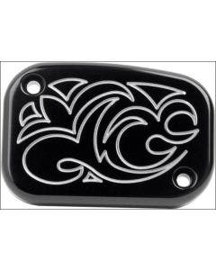 Arlen Ness Black Engraved Hydraulic Clutch Master Cylinder Cover Harley 14-16 