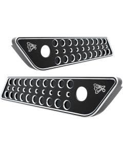 Battitinis Black Signature Series Saddlebag Hinge Latch Covers for Harley 14-19