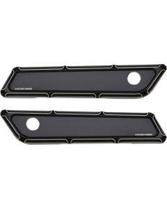 Arlen Ness Black Beveled Saddlebag Latch Covers for Harley 2014 Models