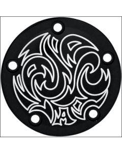 Arlen Ness Tech Black Engraved Points Ignition Timing Cover Harley Twin Cam Models