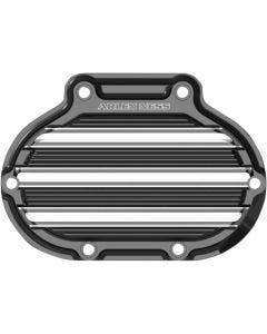 Arlen Ness 10 Gauge Gloss Black Transmission Side Cover Harley 07-16 Twin Cam