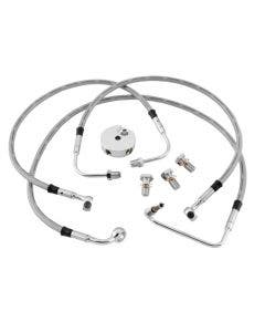 Chrome Stainless DOT Front Brake Line Kit Non ABS HD1010-1F Harley Sportster 86-03