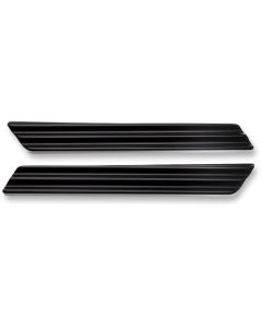 Joker Machine Black Finned Saddlebag Lid Hinge Inserts for Harley 14-17