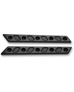 Joker Machine Black Techno Saddlebag Lid Hinge Inserts for Harley 14-17