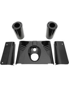 Drag Specialties Black Ribbed 5 Piece Fork Tins Nacelle Harley 86-17 Softail