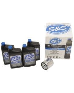 S&S Oil Change Kit Harley 84-99 Big Twin 86-17 XL 5 Quarts 20W-50 Chrome Oil Filter | 3601-0412
