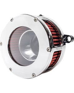 Feuling Chrome Clear Outer Cover W/Red Filter BA Air Cleaner Kit Harley 23-24