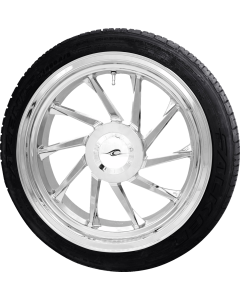 Coastal Moto Hurricane 3D Right Chrome Rear Wheel W/ Falken Azenis Tire 4 Harley