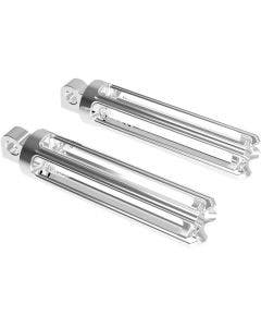 Arlen Ness 10 Gauge Chrome Male Mount Foot Pegs Pair for Harley / Metric