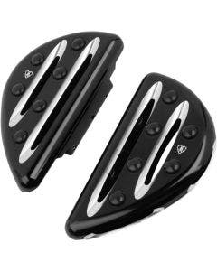 Arlen Ness Black Deep Cut Passenger Floorboards for Harley FLH FLST FLD