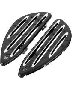 Arlen Ness Black Contrast Cut Deep Cut Driver Floorboards for Harley FLT FLH | 06-833