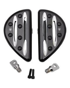 Arlen Ness Black Deep Cut Universal Male Mount Passenger Floorboards for Harley