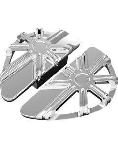 Arlen Ness Chrome 10 Gauge Passenger Rear Floorboards for Harley FLH ST FLD
