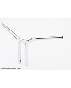 LA Choppers LA-7338-12 Chrome 1-1/4 12" Rise 7" PullBack Kage Fighter T-Bars TBW