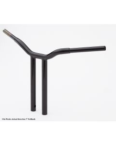 LA Choppers LA-7338-16B Black 1-1/4 16" Rise 7" PullBack Kage Fighter T-Bars TBW