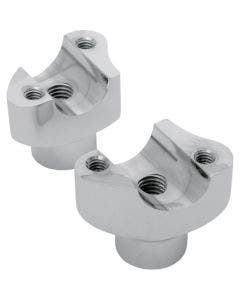 Drag Straight 1.7" Tall Chrome Forged Aluminum Risers 1" Clamp Area for Harley
