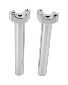 Drag Straight 8" Tall Chrome Forged Aluminum Risers 1" Clamp Area for Harley