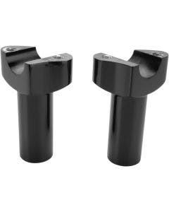 Drag Straight 3.5" Tall Black Forged Aluminum Risers 1" Clamp Area for Harley