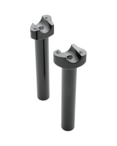 Drag Straight 8" Tall Black Forged Aluminum Risers 1" Clamp Area for Harley