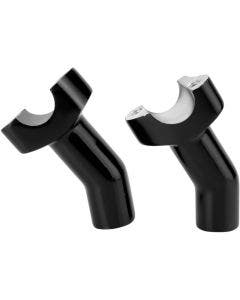 Drag 1" Pullback 3.5" Tall Black Forged Aluminum Risers 1" Clamp Area Harley