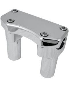 Drag Straight Chrome 3" Tall Forged Aluminum Risers W/ 1" Clamp for Harley 