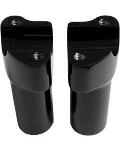 Drag Straight Black 4" Tall Forged Aluminum Risers W/ 1" Clamp for Harley 