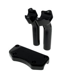 Drag Black 5.5" Tall 1.5" Pullback Forged Aluminum Risers W/ 1" Clamp Harley 
