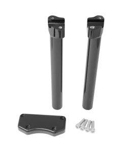 Drag Straight Black 12" Tall Forged Aluminum Risers W/ 1" Clamp for Harley 