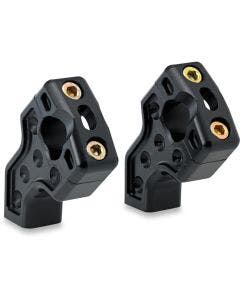 Joker Machine Black Ano 2.5 Rise 1.5 Pullback Machined Risers Harley & Custom