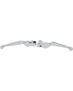 Drag Chrome Slotted Wide Brake Clutch Lever Set 96-16 Harley Big Twin XL