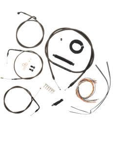 La Choppers Complete Midnight Cable Line 15"-17" Kit Harley 04-06 Sportster 
