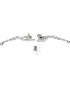 Drag Specialties Chrome Slotted Wide Blade Hand Levers for Harley Softail 15-17