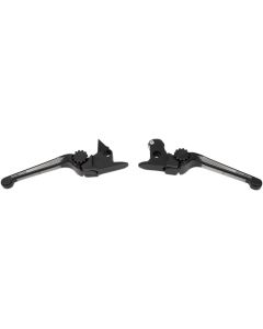 PSR 12-00664-31 Black Silver Anthem Adjustable Brake Clutch Levers 16 HD Softail