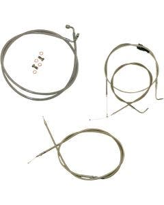 Stainless Braided Kit Cables Kits for 96-06 Harley FLHT/X 18"-20" Apes