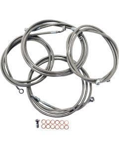 La Choppers Stainless Braided Handlebar Cable Kit '13 CVO & '14 Harley FLH - 18"-20"