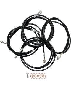 La Choppers Black Vinyl Handlebar Cable Kit '13 CVO & '14 Harley FLH - 15"-17"