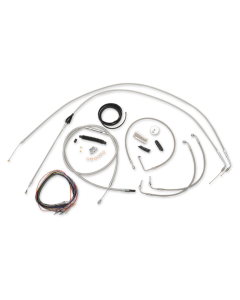 La Choppers Complete Stainless Cable Line 12"-14" Kit Harley 96-06 FLHR FLTR