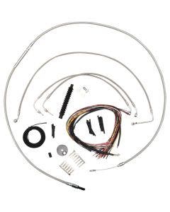 La Choppers Complete Stainless Cable Line Mini Ape Kit Harley 08-13 FLHT/X/R 