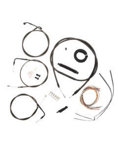 La Choppers Complete Midnight Cable Line 18"-20" Kit Harley 00-06 FXST/B/C 